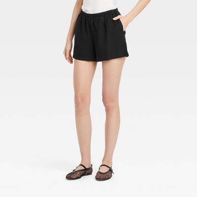 Women's Mid-Rise Linen Pull-On Shorts - A New Day™