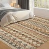 Area Rug Washable Low Pile Geometric Printed Floor Cover Non Slip Distressed Indoor Throw Rug Foldable Soft Ultra Thin Farmhouse Carpet - 3 of 4