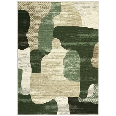 Washable Area Rug Modern Rug Non Slip Rug Low Pile Rugs Color Block Patchwork Throw Rug Foldable Indoor Carpet for Living Room Bedroom