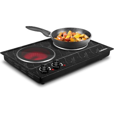 Cusimax 1800W Ceramic Electric Hot Plate,Dual Control Infrared Cooktop