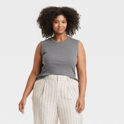 Women's Ribbed Muscle Tank Top - A New Day™