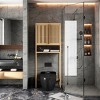 Storage Cabinet Over The Toilet,Bamboo Toilet Storage Rack With Open Shelf And Storage Cabinet,Over The Toilet Shelves For Bathroom-Cuddlewood - 3 of 4