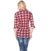 Women's Oakley Stretchy Plaid Tunic Top with Pockets - White Mark - 3 of 3