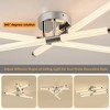 DAKAFUL Rotatable Modern LED Ceiling Light, Chrome3-Arm 20in Dimmable Flush Mount Fixture, Minimalist Design for Home/Office/Hallway(Sliver) - 4 of 4