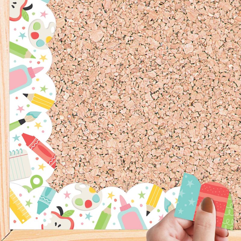 Big Dot of Happiness Cute and Colorful School - Scalloped Classroom Decor - Bulletin Board Borders - 51 Feet, 1 of 7