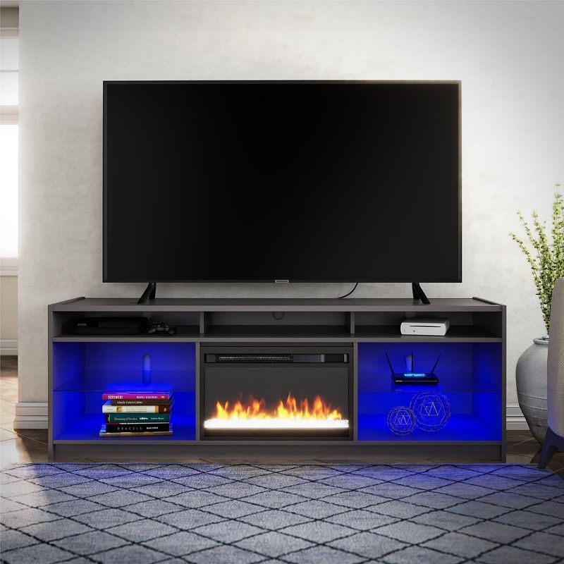 Sonara Fireplace TV Stand for TVs up to 75&#34; Graphite Gray - Room &#38; Joy, 2 of 8