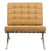 LeisureMod Bellefonte Pavilion Chair - Stainless Steel Frame Accent Chair, Italian Leather Cushions for Living Rooms, Offices, and Lounges - 2 of 4