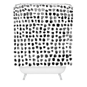 Summer Sun Home Art Dots Shower Curtain White - Deny Designs - 1 of 3