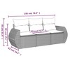 vidaXL 3 Piece Patio Sofa Set with Cushions Black Poly Rattan - 3 of 4