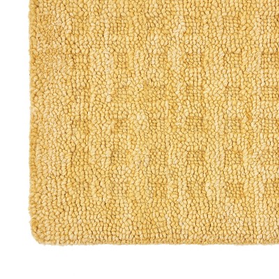 Handmade Gold Rectangular Wool Area Rug 45" x 7"