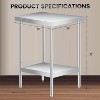 Nasitip Stainless Steel Work Table with Adjustable Undershelf, Heavy-Duty Prep Table for Kitchen, Restaurant, Garage – Silver - 2 of 4