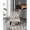 Grungis Velvet Accent Chair with Wooden Legs,Modern Armless Chair with Thick Foam Padding,Leisure Chair for Bedroom,Reading Room - 2 of 4