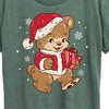 Women's - Instant Message - Santa Teddy Bear Christmas Short Sleeve Graphic T-Shirt - 2 of 4