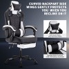 Ergonomic Gaming Chair with Massage and Footrest,High Back Adjustable PU Leather Reclining Swivel Chair-The Pop Home - 3 of 4