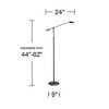 360 Lighting Traditional Pharmacy Floor Lamp LED Dimmable 62" Tall Black Adjustable Arm for Living Room Reading Bedroom Office - 4 of 4