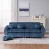 TiramisuBest Modern 84" White Corduroy Sectional Sofa Couch, Upholstered Loveseat for Living Room, Apartment, Bedroom, and Home Office - 2 of 4