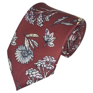 Men's Floral Printed Design 100% Micro Fiber 3.25" W x 58" L Necktie - 1 of 3
