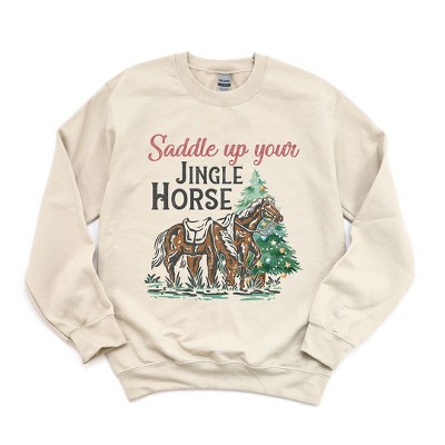 Simply Sage Market Women's Graphic Sweatshirt Saddle Your Jingle Horse