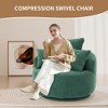Crochet Yarn Full Sponge Swivel Compression Chair with Pillow, Ergonomic Single-Seat Accent Chair for Home Living or Furniture - 2 of 4