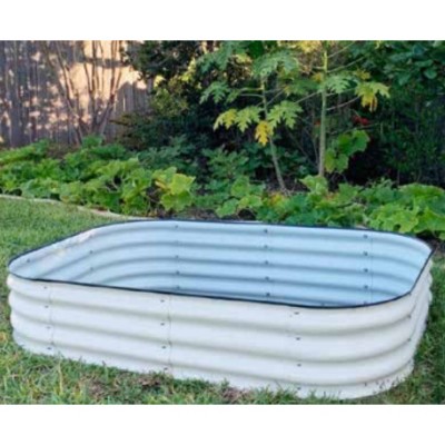 Pearl White 11" Tall Modular Metal Outdoor Raised Garden Bed