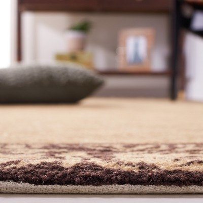 Beige Hand-Knotted Easy Care Wool Blend Area Rug