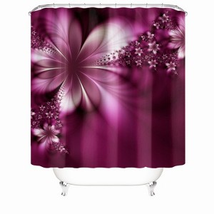 Retro Red Flowers Shower Curtains for Bathroom Waterproof Fabric Bath Curtain Durable Soft Stylish Bathroom Decor 72x72 Inch - 1 of 1