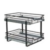 Glidez Multipurpose Powder-Coated Steel Pull-Out/Slide-Out Storage Organizer with Plastic Liners - 2-Tier Dual-Slide Design - 4 of 4