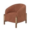 HomeRoots 30" Rust and Brown Fabric And Wood Arm Chair - 4 of 4