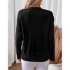 Coolmee Women Fashion Retro V Neck Long Sleeve Cable Knit Fitted Pullover Sweater Business Casual Work Fall Outfits - 3 of 4