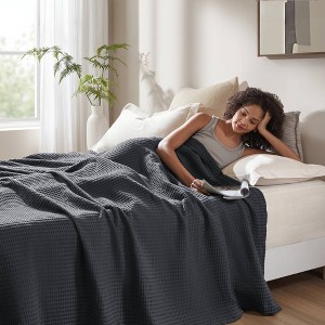 NicBex Full/Queen Woven Waffle Weave Cotton Cooling Blanket,Soft Cold Blanket for Bedroom - 1 of 4
