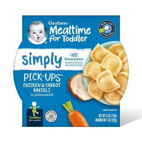 Gerber Toddler Pasta Pick-ups Chicken & Carrot Ravioli Baby Meals - 6oz ...