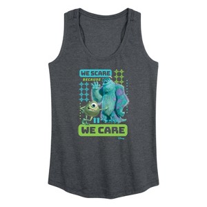 Women's - Disney - We Scare Because We Care Graphic Racerback Tank - 1 of 4