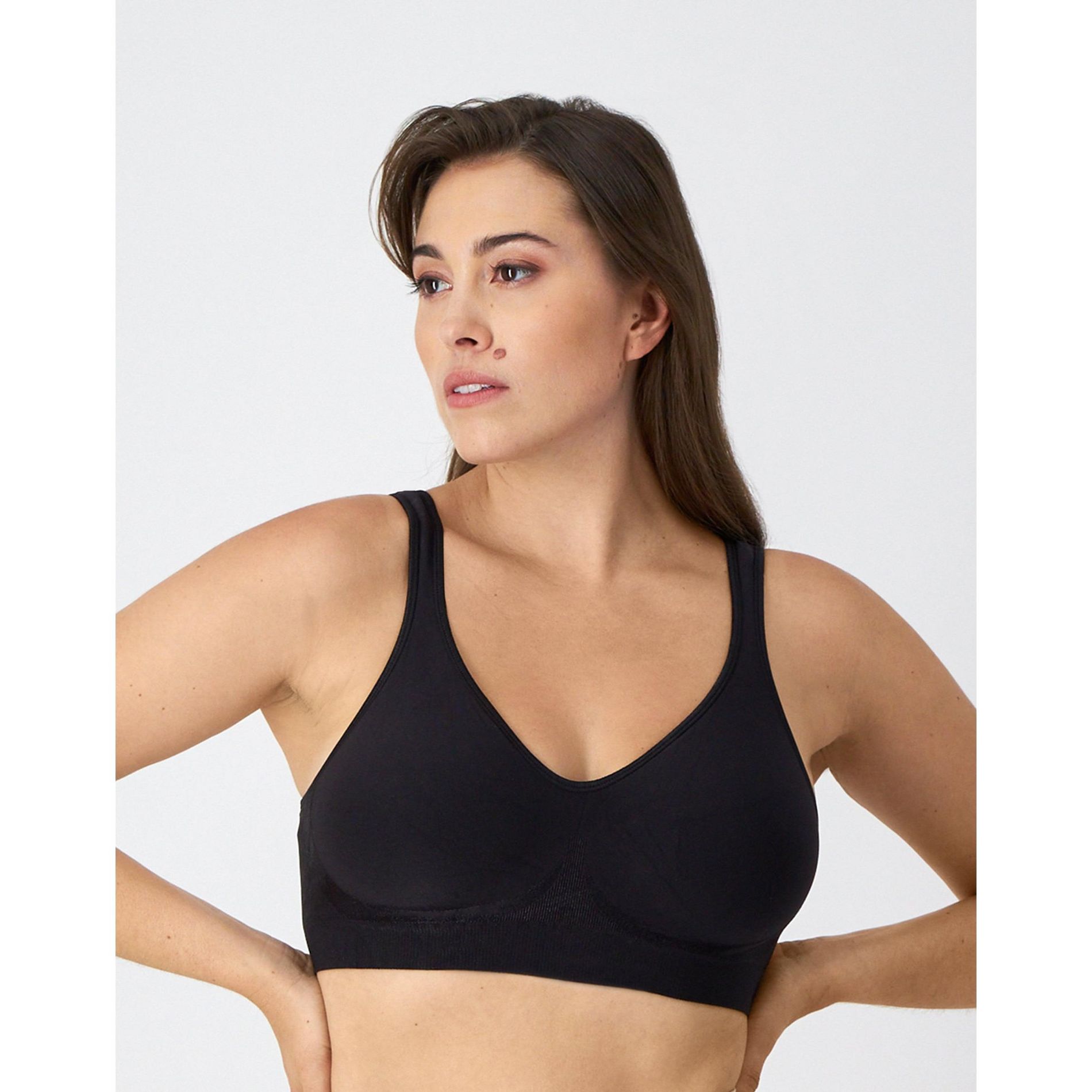 Bali Comfort Revolution ComfortFlex Fit Seamless 2-Ply Wireless Bra Black 2XL Women's