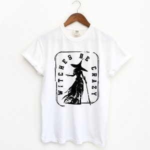 Simply Sage Market Women's Witches Be Crazy Rectangle Short Sleeve Garment Dyed Tee - 1 of 4