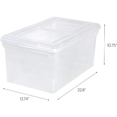 Clear Stackable Letter/Legal Size Secure File Storage Box, 5-Pack
