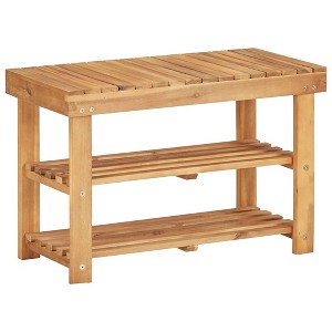 vidaXL Shoe Rack 27.5 in.x12.5 in.x18.1 in. Solid Acacia Wood - 1 of 4