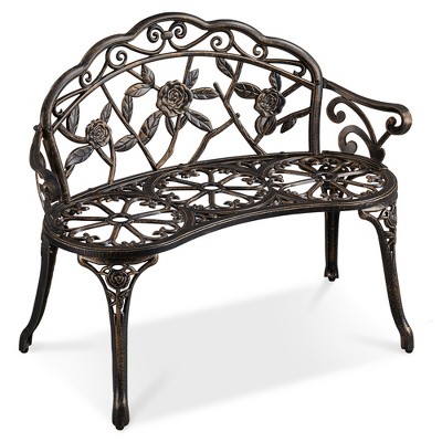 Yaheetech Outdoor Metal Bench Patio Park Bench