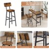 LOVSON Bar Table Set with wine bottle storage rack. Rustic Brown, 47.24'' L x 15.75'' W x 35.43'' H. - 3 of 3