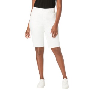 Jessica London Women's Plus Size Comfort Waist Stretch Denim Bermuda Short - 1 of 4