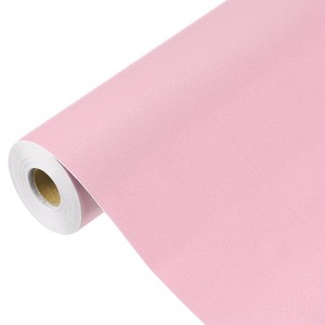 Unique Bargains Wallpaper, Peel and Stick Wallpaper Contact Paper Solid Color Vinyl Self-Adhesive Wall Paper Decorative Powder Pink 590" x 23.6" - 1 of 4