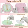 Unique Bargains 3 Tier Dessert Cupcake Stand Holder Round with Tiered Serving Tray for Donuts Fruits White Pink Green Gold Tone - 4 of 4