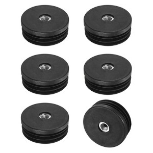Unique Bargains Metal Furniture Legs Plastic Insert for Round Tubes with M8 Thread Black - 1 of 4