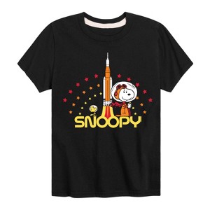 Boys' - Peanuts - Snoopy Woodstock Rocket Short Sleeve Graphic T-Shirt - 1 of 4