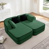 77.2" Teddy Velvet Double Chaise Sectional Sleeper Sofa, Boneless 32D High-Density Foam, Fluffy Comfy Couch with Curved Armrests, No Assembly - 3 of 4