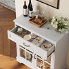 Glass Door Sideboard with Drawer, Adjustable Shelves, and Ample Storage for Kitchen, Dining, or Living Room - 4 of 4