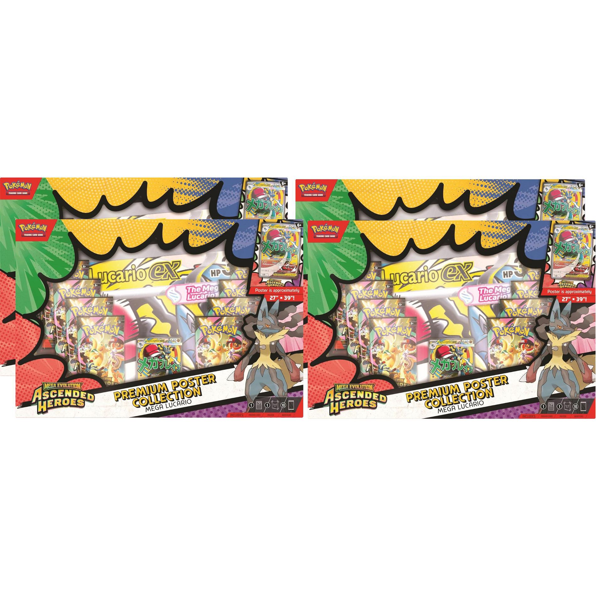 Pokémon TCG: Mega Evolution Ascended Heroes Collection - 4 Pack Bundle