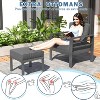 COWLOWN 7 Piece Black Aluminum Modern Outdoor Patio Furniture Set with Coffee Table and Dark Grey Cushions, Ideal for Balcony, Porch, Lawn and Yard - 3 of 4