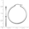 Black Bow Jewelry 2mm, Sterling Silver, Polished Square Hoops - 35mm (1 3/8 Inch) - 4 of 4