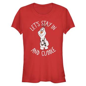 Juniors Womens Frozen Olaf Cuddle T-Shirt