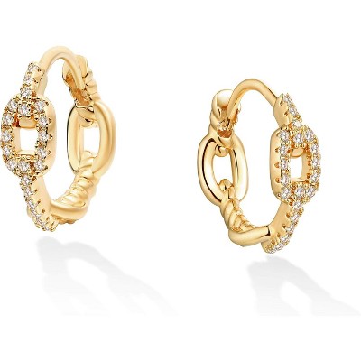Cubic Zirconia Huggie Earrings 14k Gold Plated Tiny Earrings Small Huggie Hoop Earrings Simple Lightweight Hoops Gift for Women